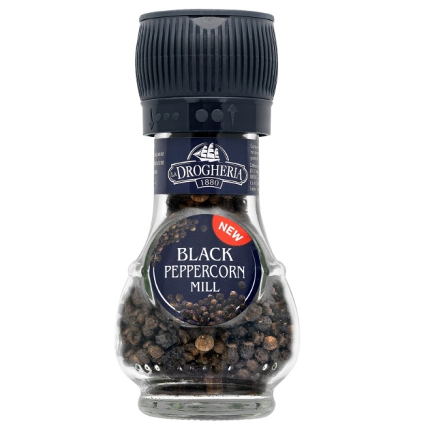 Black Peppercorn Mill Grinder La Drogheria 35g